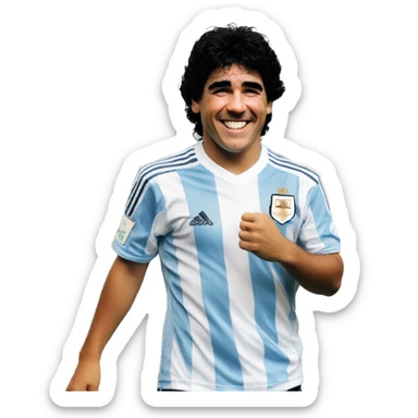maradona argentina young smile sticker