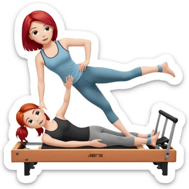 Pilates + red hair + white girl + reformer sticker