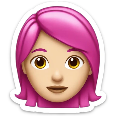 White girl with magenta hair  sticker
