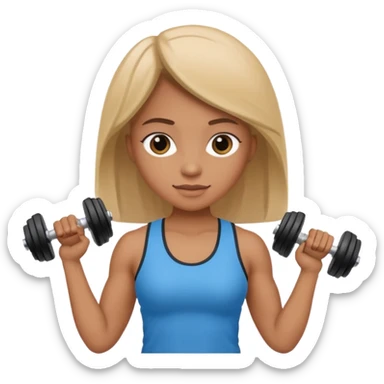 open notebook with workout plan and a dumbbell sticker