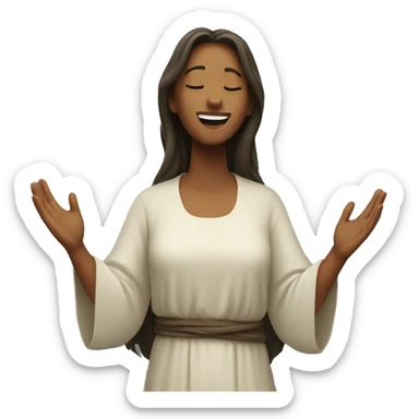 Women praising Jesus sticker