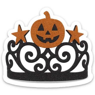 halloween crown, sparkly and trendy, remove background sticker