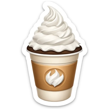 Small coffee to-go cup filled with whipped cream sticker