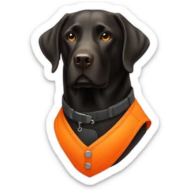 Black lab with hunting vest sticker