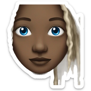 african american mae, white dreads, blue eyes sticker