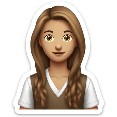 Garçon blanc cheveux marron avec fille marron cheveux long lisse Garçon blanc cheveux marron bouclé couple avec fille marron cheveux long lisse sticker