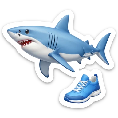 A SHARK WITH 4 LEGS AND WEARING BLUE SNEAKERS  sticker