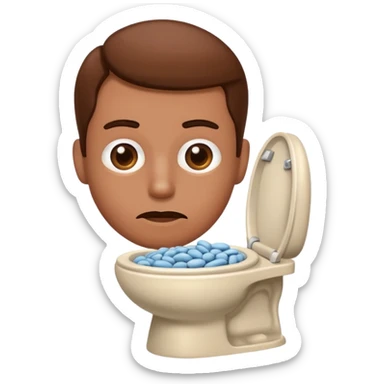 Man pooping beans sticker