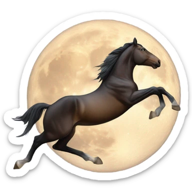 Horse jumping over the moon sticker