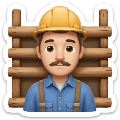 rustic carpenter portrait, head and shoulders only, wood dust on shoulders, rolled-up shirt collar, calm craftsman expression, warm workshop vibe, 3D cartoon, mobile game icon style, clean background, no text, no watermark
 sticker