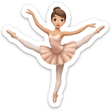 Coffee cup with steam wearing ballet slippers and performing an arabesque pose sticker