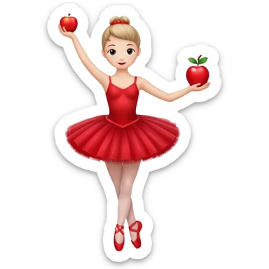 Make apple type ballerina emojis full body  sticker