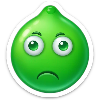 Green gumdrop with eyes  sticker