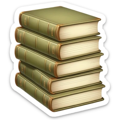 stack of pale olive books, aesthetics  sticker