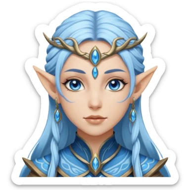 ESO female water elf warrior with lashes and earrings sticker