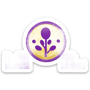 Intersex pride flag with yellow background and purple circle in the middle  sticker