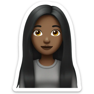 Girl with black long hair sticker
