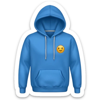 hoodie blu simple, dont add laces and no face ore smile sticker