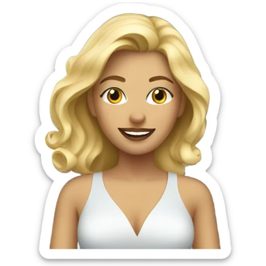 Blonde woman on cruise ship sticker