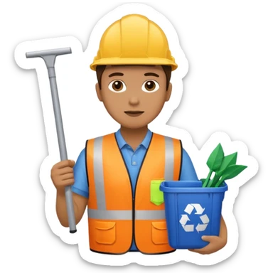 Waste Management, safety vest, trash picker sticker