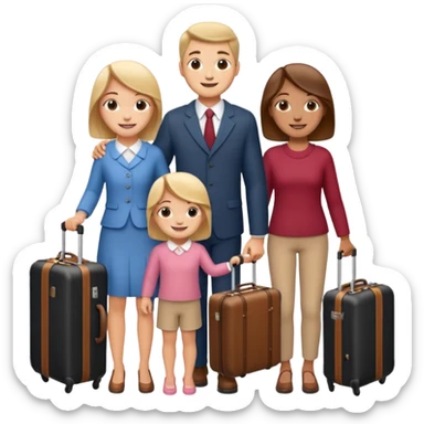family with suitcases sticker