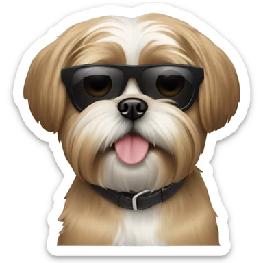 Tan Shih Tzu with dark sunglasses sticker