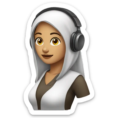 arabic woman with a headset sticker