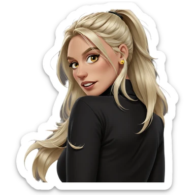 blonde girl with earrings sticker