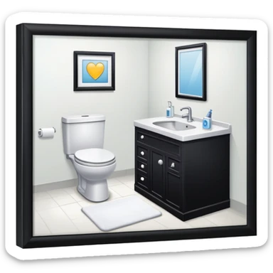 bathroom with a computer in it sticker
