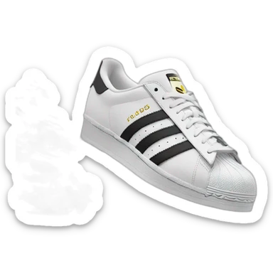 Adidas superstar White with « MrVincs » text sticker
