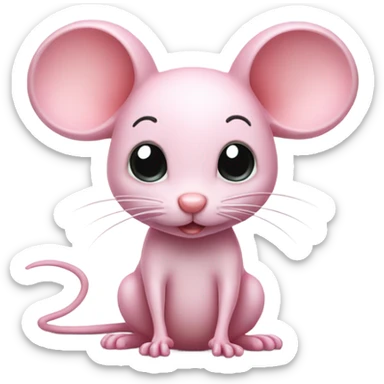 Pink mouse sticker