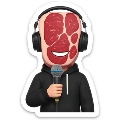 Make a imogi of the youtuber steak only head sticker
