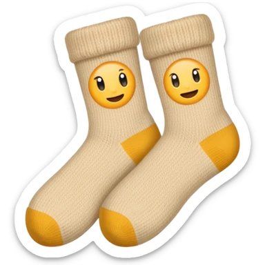 Two beige knitted cozy socks sticker