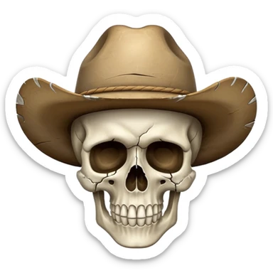 Cowboy skull ahushing sticker