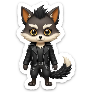 Cool cute Kawaii edgy fantasy animal  fursona Fionbri by griffsnuff & LiLaiRa & Falvie full body sticker