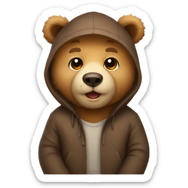 Cute bear emoji sticker
