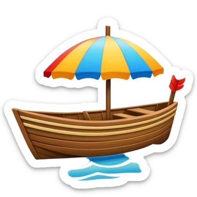 summer-themed emoji of a beach boat sticker