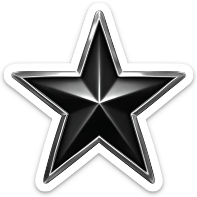 gothic star, black and silver, dramatic and stylish, no background sticker