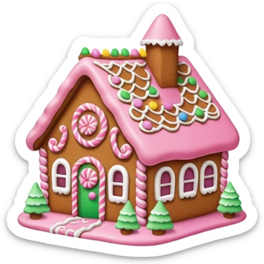 Simple Gingerbread house pink sticker