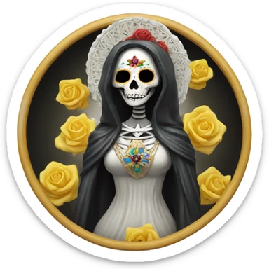 The statue of Santa Muerta, Goddess of Death.  sticker