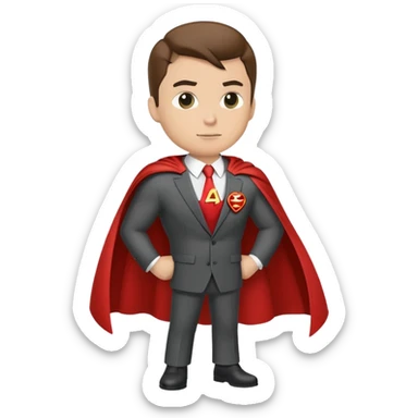 superhero with the phrase "A3" on it's chest or cape  sticker