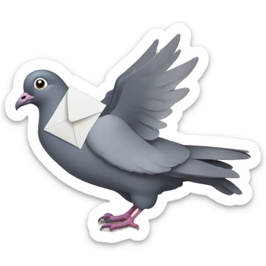 Pigeon carrying a letter sticker