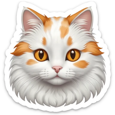 white cat with ginger and grey spots sticker