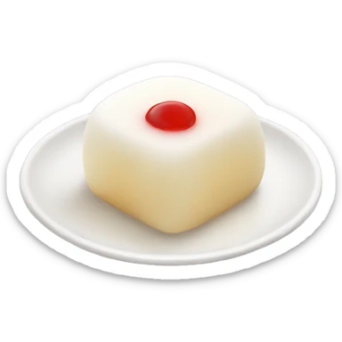 white mochi cake on a plate sticker