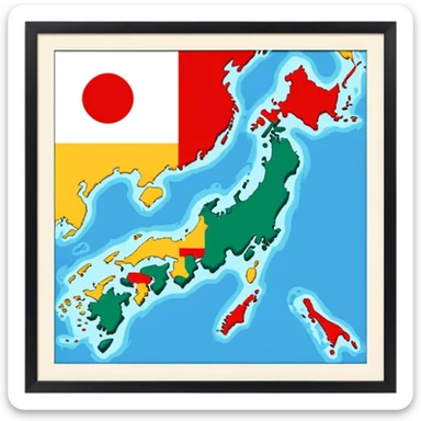 japan county map sticker