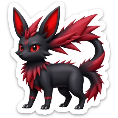  Shiny edgy dark gloomy red gothic cool badass emo-Zorua-Umbreon-Salandit-Jolteon-fusion sticker