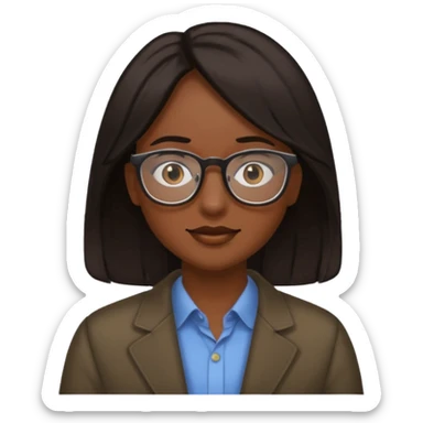 with long hair and darker with glasses sticker