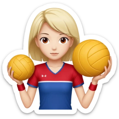 volleyball player, anime girl, with volleyball ball sticker