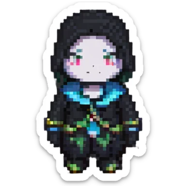 Huggy Wuggy character in pixel art style sticker