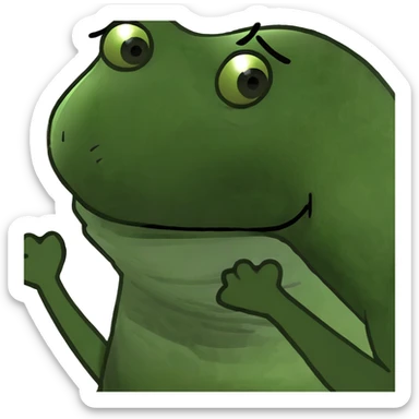 Funny mutant frog with extra limbs making a goofy face sticker